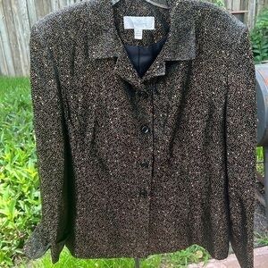 ▶️ Oleg Cassini ◀️ Gorgeous dot design metallic Jacket. - skirt also in listings